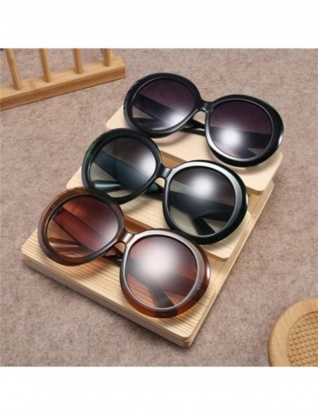 Round Round Sunglasses Women 2018 Vintage Black Green Oversized Frames Mirror - 4 - C918WYRYWEG $28.29