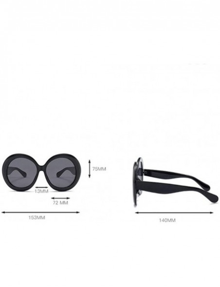 Round Round Sunglasses Women 2018 Vintage Black Green Oversized Frames Mirror - 4 - C918WYRYWEG $28.29