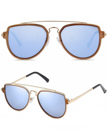Oversized Fashion Polarized Aviator Sunglasses for Men Women Mirrored Lens SJ1051 - C0188050S8S $15.17