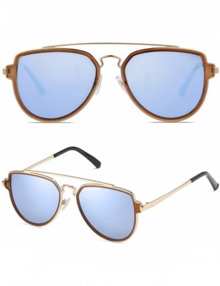 Oversized Fashion Polarized Aviator Sunglasses for Men Women Mirrored Lens SJ1051 - C0188050S8S $15.17