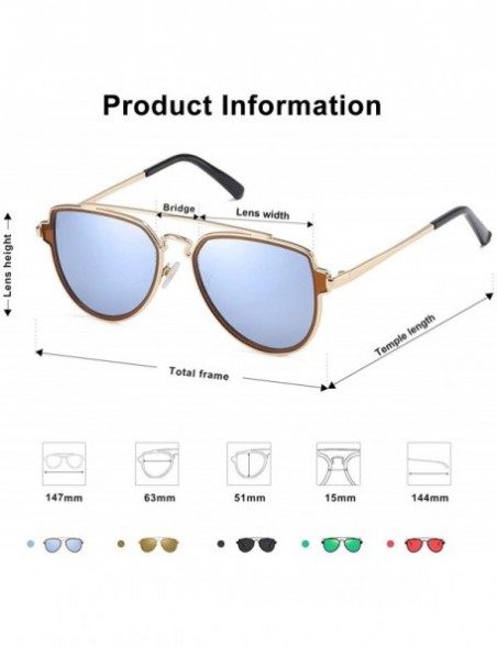 Oversized Fashion Polarized Aviator Sunglasses for Men Women Mirrored Lens SJ1051 - C0188050S8S $15.17