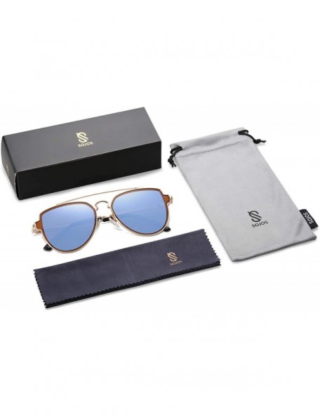 Oversized Fashion Polarized Aviator Sunglasses for Men Women Mirrored Lens SJ1051 - C0188050S8S $15.17