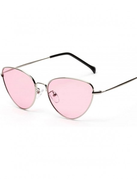 Oversized Cute Sexy Cat Eye Sunglasses Women 2018 Retro Small Black Red Pink Cateye Sun Glasses Vintage Shades For - Red - CB...