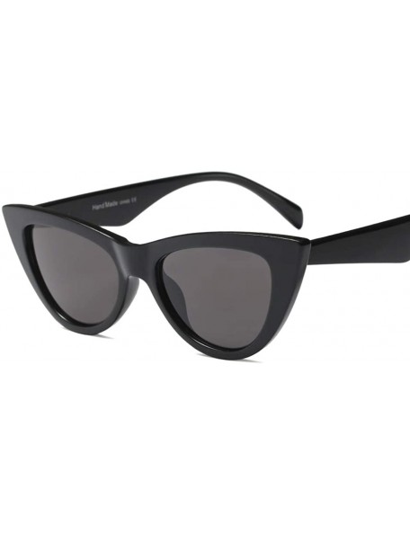Cat Eye Vintage Retro Women Cateye Sunglasses Clout Goggle Small Fun Colorful Shades - Black - CY18UCAKSY3 $9.82