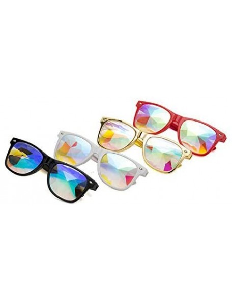 Square Kaleidoscope Glasses Festival Cosplay Rainbow Prism Sunglasses Goggles - black+red+red+yellow(square) - C418QWOU36U $2...