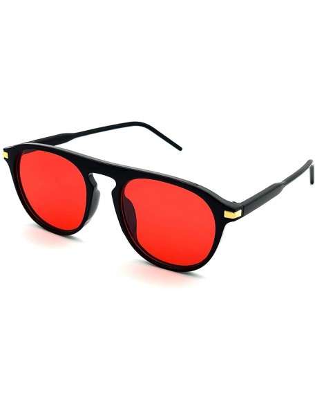 Aviator Sunglasses - Fashion mod. PHOENIX - man woman EXCLUSIVE vintage aviator COOL FLAT - Black/Red - CS18Z6M6IHS $31.28