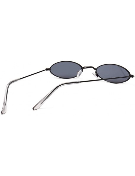 Oval Retro Small Oval Sunglasses Women Female Vintage Hip Hop Balck Glasses Retro Sunglass Lady Eyewear - Goldred - CA198U5W7...