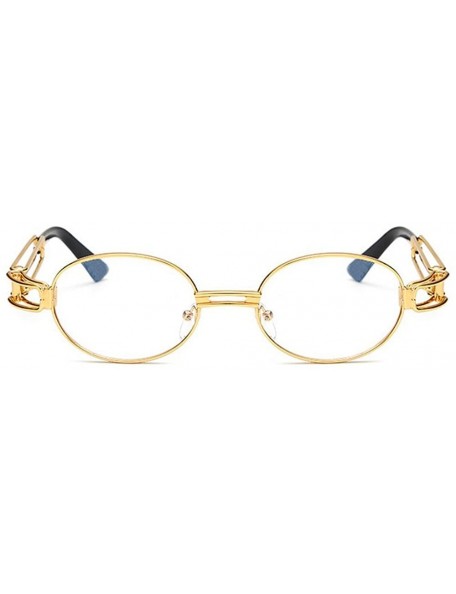Oval Vintage Designer Fashion Sunglasses Oval Frame UV Protection - Gold-clear - CH17YGQAAT9 $12.04