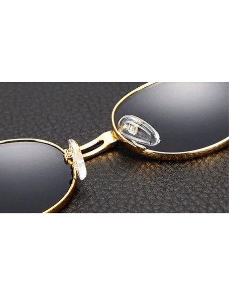 Oval Vintage Designer Fashion Sunglasses Oval Frame UV Protection - Gold-clear - CH17YGQAAT9 $12.04