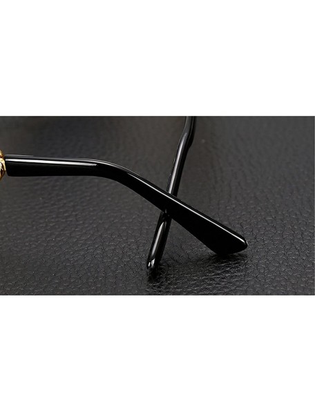 Oval Vintage Designer Fashion Sunglasses Oval Frame UV Protection - Gold-clear - CH17YGQAAT9 $12.04