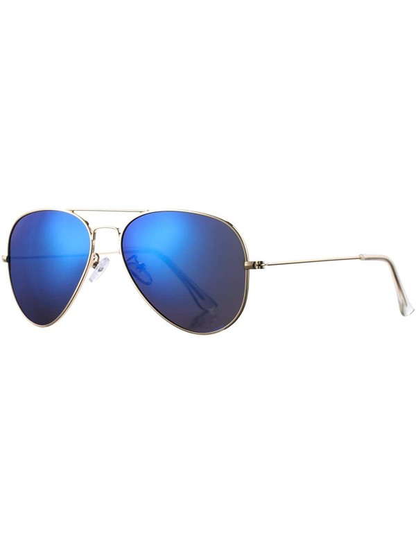 Aviator Classic Polarized Aviator Sunglasses for Men Women- 100% UV Protection - A4 Gold Frame/Blue Mirrored - CF18KS0S5OK $1...