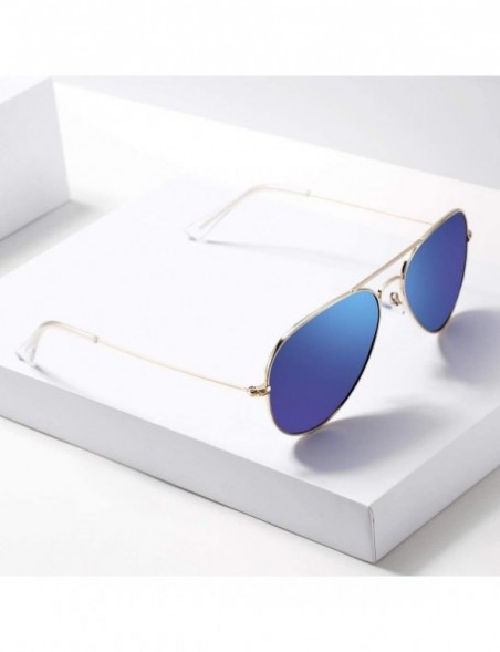 Aviator Classic Polarized Aviator Sunglasses for Men Women- 100% UV Protection - A4 Gold Frame/Blue Mirrored - CF18KS0S5OK $1...