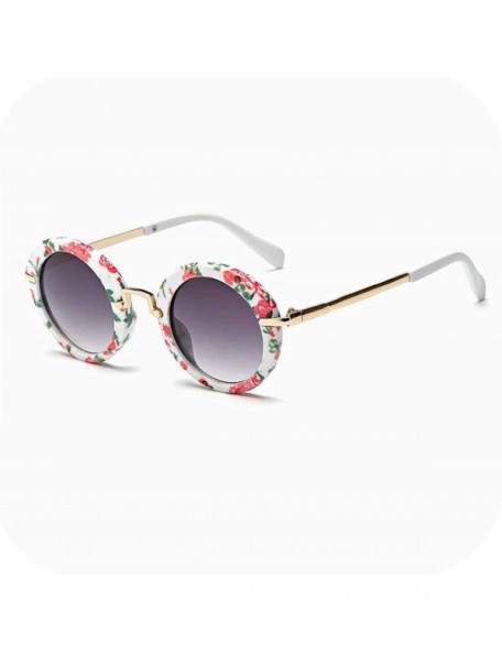Oversized Round Metal Frame Sunglasses Children Baby Boys Girls UV400 Kids Toddler Glasses Eyewear Shades Goggles - Flower - ...