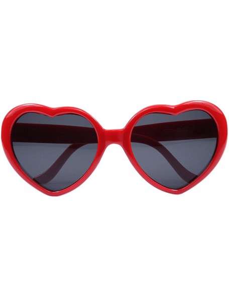 Rimless Women Fashion Oversized Heart Shaped Retro Sunglasses Cute Eyewear UV400 - Red - CT12NSULPWJ $18.01