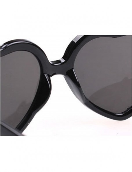 Rimless Women Fashion Oversized Heart Shaped Retro Sunglasses Cute Eyewear UV400 - Red - CT12NSULPWJ $9.72