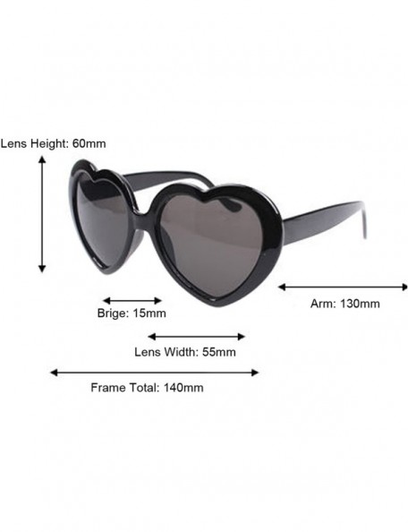 Rimless Women Fashion Oversized Heart Shaped Retro Sunglasses Cute Eyewear UV400 - Red - CT12NSULPWJ $9.72