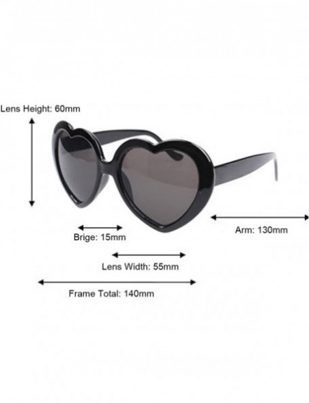 Rimless Women Fashion Oversized Heart Shaped Retro Sunglasses Cute Eyewear UV400 - Red - CT12NSULPWJ $9.72