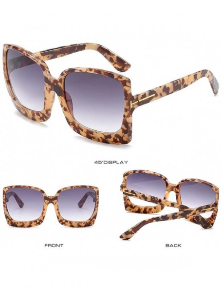 Oversized Oversize Leopard Print Square Sunglasses For Women Vintage Retro Sun Galsses Men Luxury Brand - C1 - C5197ZTDA8I $1...