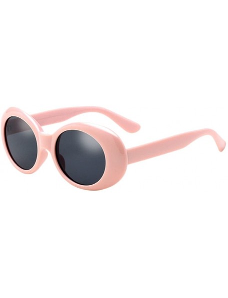 Oval Ladies Girls Oval Candy Color Eyewear UV400 Traveling Trekking Sunglasses - Pink - CS18CXGTMED $14.16