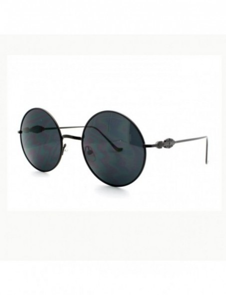 Round Round Circle Thin Metal Frame Sunglasses Classy Designer Detail - Black - CW11XT17BR9 $11.62