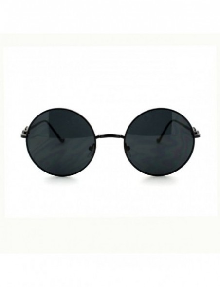 Round Round Circle Thin Metal Frame Sunglasses Classy Designer Detail - Black - CW11XT17BR9 $11.62