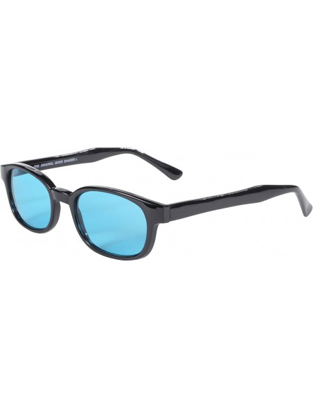 Wayfarer Original KD's Biker Sunglasses (Black Frame/Turquoise Lens) - Black Frame/Turquoise Lens - CQ112BW2XQ1 $11.01