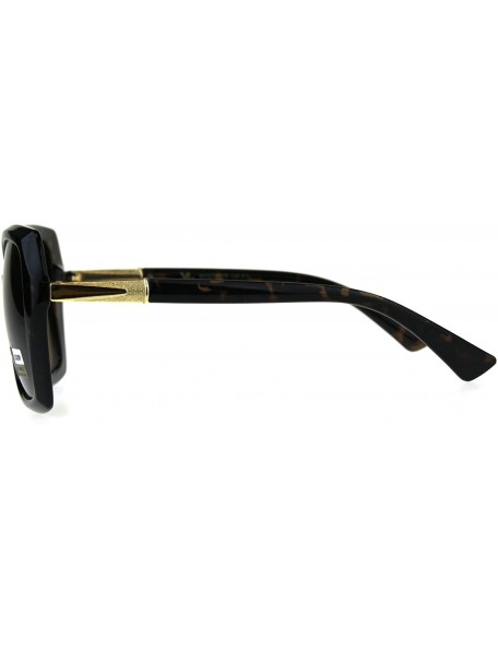 Rectangular Womens Luxury Designer Fashion Thick Plastic Diva Sunglasses - Tortoise Brown - CQ18C2TQASQ $14.24