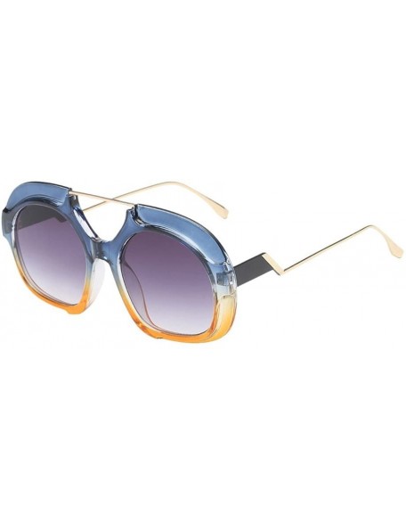 Round Fashion Sunglasses Irregular Round Frame Sunglasses Vintage Retro Eyewear Model Sunglasses (F) - F - CE18R3SW7ED $10.21