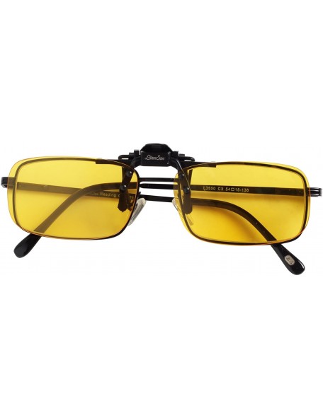 Sport Polarized Men Women Outdoor Sport Clip on Flip up Driving Sunglasses - 2 Pairs Big (Yellow and Black) - CY11NF80B5Z $21.47