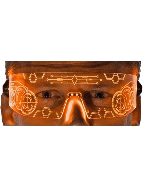 Oversized LED Light Up Glasses- Cyberpunk Goggles- Rezz Visor Robocop Futuristic Electronic Lights - Orange - C318UTRH7EA $49.11