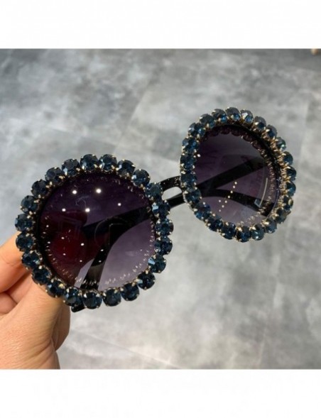 Oversized Fashion Luxury Round Sunglasses Women Vintage Oversized Rhinestone Sun Glasses Men Eyewear Oculos De Sol UV400 - C7...