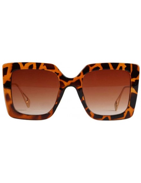 Oversized Image Lasbs Women's Oversize Designer Square Sunglasses IL1038 - Tortoise/ Brown - C218YAE8EQK $12.86