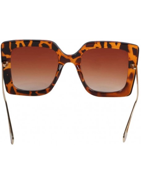 Oversized Image Lasbs Women's Oversize Designer Square Sunglasses IL1038 - Tortoise/ Brown - C218YAE8EQK $12.86