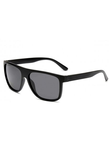 Sport Polarized Lens Vintage Square Frame Sport Driving Cycling Sunglasses For Men Women - Black - CG18YGD3KI0 $17.26