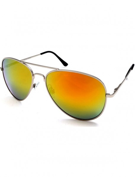 Aviator Unisex Mirror Lens Classic Military Pilot Sunglasses - Cecilia & Aragon Mambo Fliers - Gold - CK11XVRTM8R $13.77