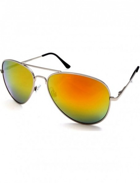 Aviator Unisex Mirror Lens Classic Military Pilot Sunglasses - Cecilia & Aragon Mambo Fliers - Gold - CK11XVRTM8R $13.77