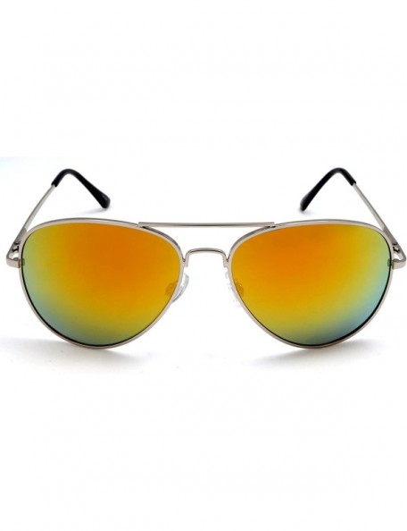 Aviator Unisex Mirror Lens Classic Military Pilot Sunglasses - Cecilia & Aragon Mambo Fliers - Gold - CK11XVRTM8R $13.77