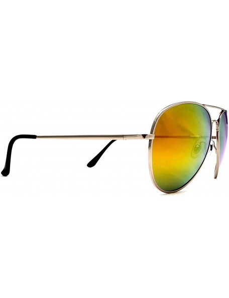 Aviator Unisex Mirror Lens Classic Military Pilot Sunglasses - Cecilia & Aragon Mambo Fliers - Gold - CK11XVRTM8R $13.77