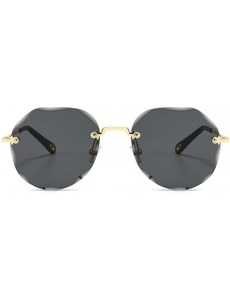 Rimless Rimless and Cut-Edge Sunglasses for Women with Polygonal Ocean Pieces - 1 - CY198SI86ZW $20.10