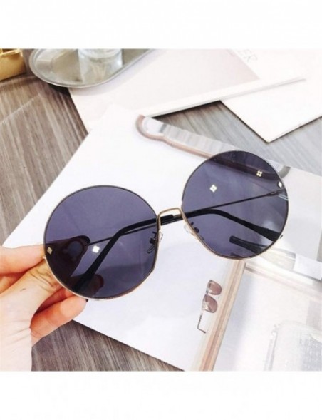 Rimless Big Round Sunglasses for Women Rimless Alloy Frame Oversized Sun Glasses Shades UV400 - Yellow - CN1906DGS84 $18.33