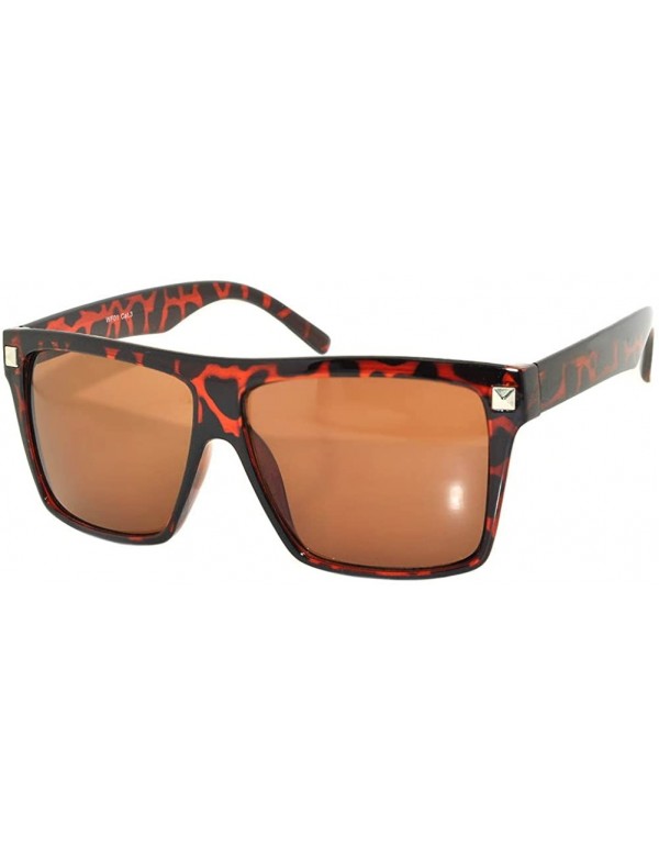 Oversized Classic Vintage 80's Style Sunglasses Colored plastic Frame for Mens or Womens - Retro Leopard - CO11UDP4B8L $7.48