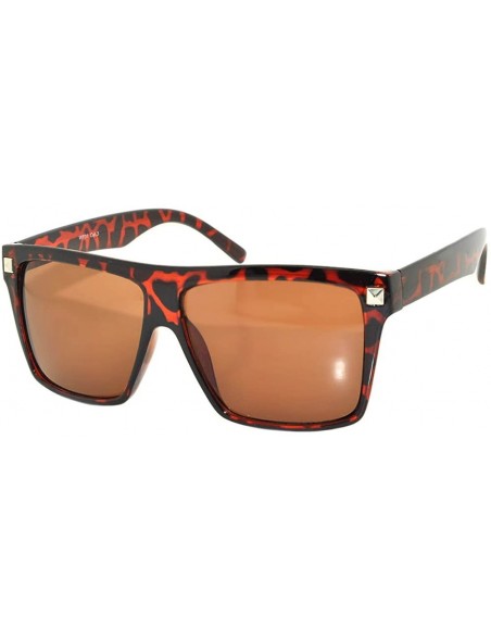 Oversized Classic Vintage 80's Style Sunglasses Colored plastic Frame for Mens or Womens - Retro Leopard - CO11UDP4B8L $7.48