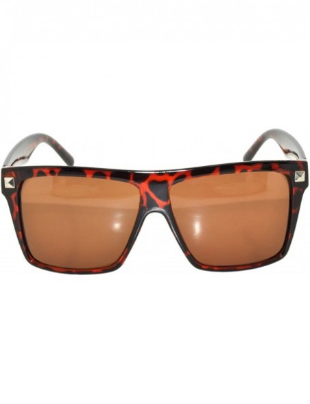 Oversized Classic Vintage 80's Style Sunglasses Colored plastic Frame for Mens or Womens - Retro Leopard - CO11UDP4B8L $7.48
