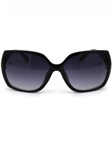 Oversized Womens Fashion Luxury Oversize Diva Plastic Butterfly Sunglasses - Black Gold Smoke - CG18XLCIOW8 $11.52