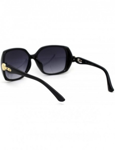 Oversized Womens Fashion Luxury Oversize Diva Plastic Butterfly Sunglasses - Black Gold Smoke - CG18XLCIOW8 $11.52