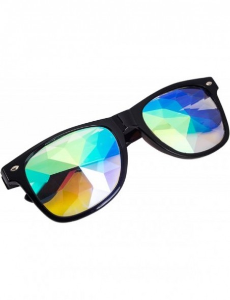 Round Festivals Kaleidoscope Glasses for Raves - Goggles Rainbow Prism Diffraction Crystal Lenses - CK18C3X2LIM $15.74