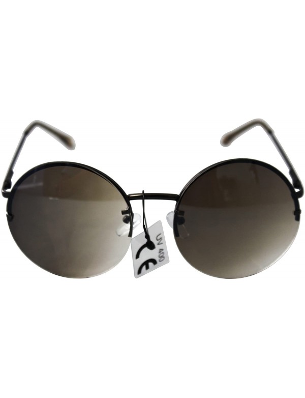 Round SIMPLE Round Two Tone Color Style Fashion Sunglasses for Men and Women - Black - CT18ZTXT7U2 $11.25