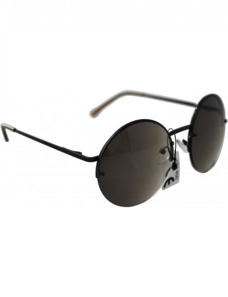 Round SIMPLE Round Two Tone Color Style Fashion Sunglasses for Men and Women - Black - CT18ZTXT7U2 $11.25