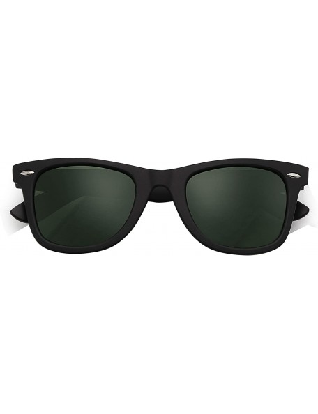 Wrap Stylish 80th Retro Unisex Polarized Sunglasses UV400 Classic Vintage Chic - Black -Green - CQ18DUYWLZA $7.92