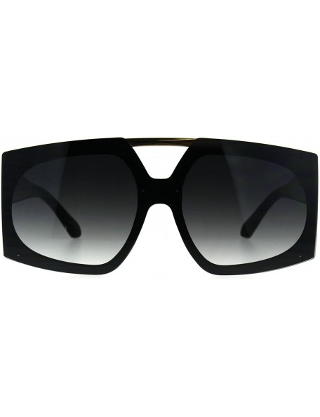 Oversized Super Oversized Sunglasses Womens Dramatic Futuristic Fashion Shades - Black (Smoke) - C6189ILDMDR $14.47